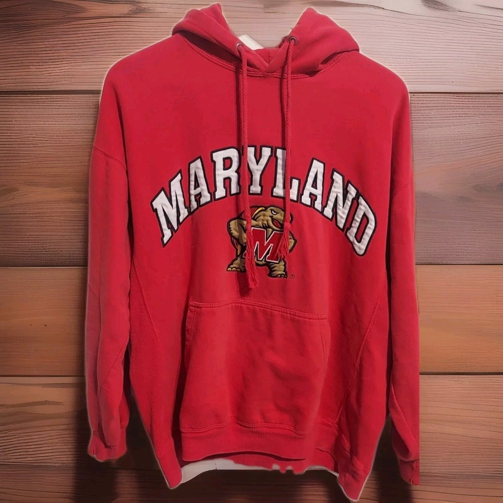 Vintage Big Ball Sports Mens XL  Maryland Terrapins‎ Sweatshirt Red Embroidered